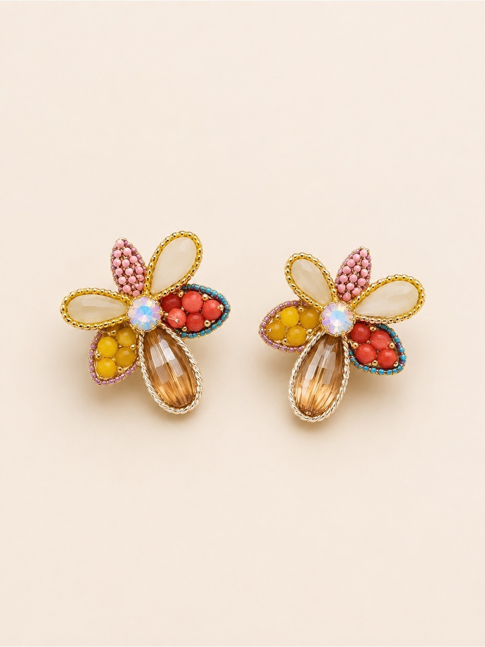 Floral Colorful Crystal Women earrings